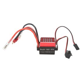 60A RC Brushed ESC 6V 2A Brushed Speed Controller ESC with T Plug for Traxxas for HSP for Redcat 1/10 RC Cars Red
