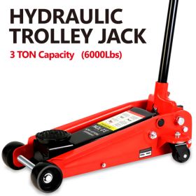 Hydraulic Trolley Low Profile Steel Racing Floor Jack With A Capacity Of 3 Tons And Lifting Range5.1 Inches-20 Inches Unavailable Platforms- Welfel ,