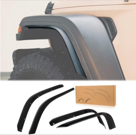 Front  Rear Fender Flares Compatible With 2018-2023 Wrangler JL  JLU Unlimited Sahara, Off-Road Wheel Flares Liner 4 PCS