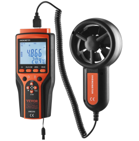 Split Handheld Anemometer, Digital Wind Speed CFM Meter Gauge With LED Backlight Screen, Measures Wind Velocity Wind Temperature Air Flow Wind Chill,