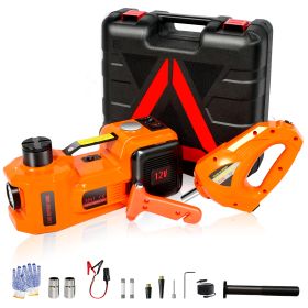 Electric Vehicle Jack Kit 11023 Lb Hydraulic Jack Lifter With Electric Impact Wrench, For SUV, MPV Sedan, Chrome Plated Vanadium Steel - Unusable Plat