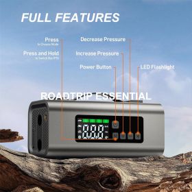 Jump Starter With Air Compressor And Air Pump, 2500A Battery Jump Starter With 150PSI Tire Inflator, Up To 7.5L Gas   5.0L Diesel Engine, 2 LED Screen
