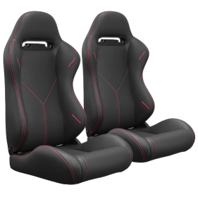 2 Universal Bucket Racing Seats (Option: Red stitches)