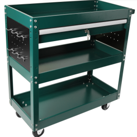 3 Tier Rolling Tool Cart, Heavy Duty Utility Cart Tool Organizer With Storage Drawer, Industrial Commercial Service Tool Cart For Mechanics, Garage, W (Color: Green)