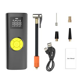 Inflator Pump, The Savior Of Car Tires In An Emergency. Multi-purpose Inflatable Compatibility. It Has An Accurate Tire Pressure Detection Function. F (Color: yellow)