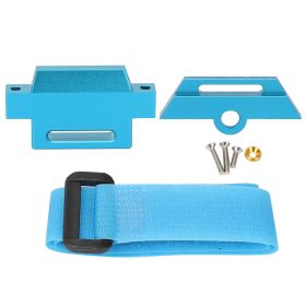 RC Car Battery Plate Aluminum Alloy Battery Holder Mount with Strap for Traxxas 1/10 Slash 2WD 5822 5822A Chassis Blue (Color: Blue)