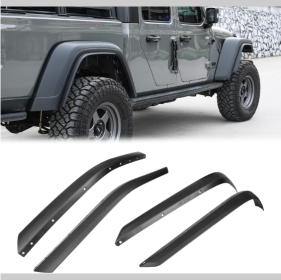 Front  Rear Fenders Compatible With 2020-2024 Wrangler Gladiator JT Mojave  Rubicon, Off-Road Wheel Fender Liner Set 4 Pcs (Color: Black)
